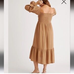 Quince Tan Long Sleeve Dress